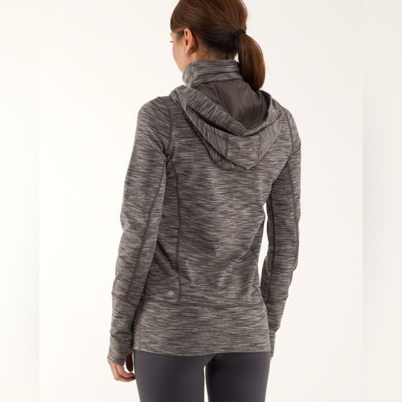Lululemon Stride Jacket hoodie full zipper up Wren Space Dye heathered charcoal - Picture 11 of 13